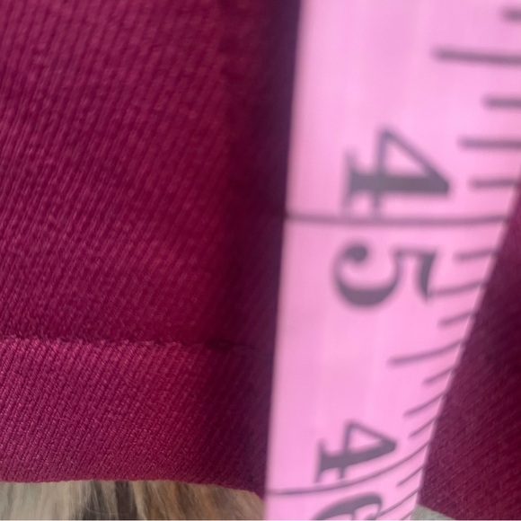 Isaac Mizrahi Live Leopard Cheetah Burgundy Plum Long Button Trench Coat Jacket - Picture 7 of 8